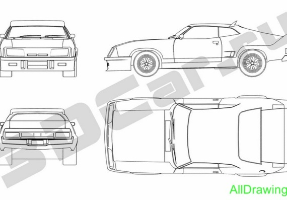 Fords Falcon XB (1973) (Ford Falkon of HB (1973)) are drawings of the car
